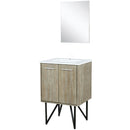 Lexora Lancy 24" W x 20" D Rustic Acacia Bath Vanity Marble Top and 18" Mirror