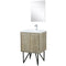 Lexora Lancy 24" W x 20" D Rustic Acacia Bath Vanity White Quartz Top with Faucet Set and 18" Mirror