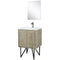 Lexora Lancy 24" W x 20" D Rustic Acacia Bath Vanity White Quartz Top with Faucet Set and 18" Mirror