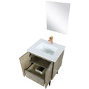 Lexora Lancy 24" W x 20" D Rustic Acacia Bath Vanity White Quartz Top with Faucet Set and 18" Mirror