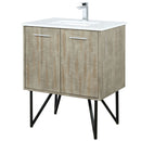 Lexora Lancy 30" W x 20" D Rustic Acacia Bath Vanity White Quartz Top with Faucet Set