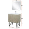 Lexora Lancy 30" W x 20" D Rustic Acacia Bath Vanity White Quartz Top with Faucet Set and 28" Mirror