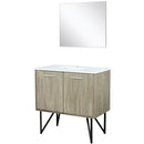 Lexora Lancy 36" W x 20" D Rustic Acacia Bath Vanity Marble Top and 28" Mirror