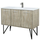 Lexora Lancy 48" W x 20" D Rustic Acacia Bath Vanity, White Quartz Top with Faucet Set