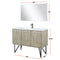 Lexora Lancy 48" W x 20" D Rustic Acacia Bath Vanity, White Quartz Top with Faucet Set