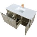 Lexora Lancy 48" W x 20" D Rustic Acacia Bath Vanity, White Quartz Top with Faucet Set