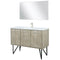 Lexora Lancy 48" W x 20" D Rustic Acacia Bath Vanity White Quartz Top with Faucet Set and 43" Mirror