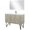 Lexora Lancy 48" W x 20" D Rustic Acacia Bath Vanity White Quartz Top with Faucet Set and 43" Mirror