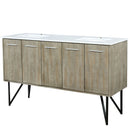 Lexora Lancy 60" W x 20" D Rustic Acacia Double Bath Vanity and Marble Top