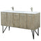 Lexora Lancy 60" W x 20" D Rustic Acacia Double Bath Vanity White Quartz Top with Faucet Set