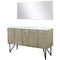 Lexora Lancy 60" W x 20" D Rustic Acacia Double Bath Vanity Marble Top and 55" Mirror