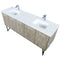 Lexora Lancy 72" W x 20" D Rustic Acacia Double Bath Vanity White Quartz Top with Faucet Set