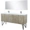 Lexora Lancy 72" W x 20" D Rustic Acacia Double Bath Vanity White Quartz Top with Faucet Set and 70" Mirror