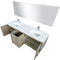 Lexora Lancy 72" W x 20" D Rustic Acacia Double Bath Vanity White Quartz Top with Faucet Set and 70" Mirror