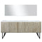 Lexora Lancy 80" W x 20" D Rustic Acacia Double Bath Vanity Marble Top and 70" Mirror