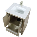 Lexora Lafarre 24" W x 20" D Rustic Acacia Bath Vanity White Quartz Top with Faucet Set