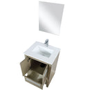 Lexora Lafarre 24" W x 20" D Rustic Acacia Bath Vanity White Quartz Top with Faucet Set and 18" Mirror