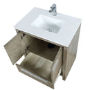 Lexora Lafarre 30" W x 20" D Rustic Acacia Bath Vanity White Quartz Top and Faucet Set