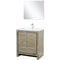 Lexora Lafarre 30" W x 20" D Rustic Acacia Bath Vanity White Quartz Top with Faucet Set and 28" Mirror