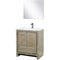 Lexora Lafarre 30" W x 20" D Rustic Acacia Bath Vanity White Quartz Top with Faucet Set and 28" Mirror