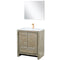 Lexora Lafarre 30" W x 20" D Rustic Acacia Bath Vanity White Quartz Top with Faucet Set and 28" Mirror