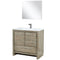 Lexora Lafarre 36" W x 20" D Rustic Acacia Bath Vanity White Quartz Top with Faucet Set and 28" Mirror