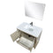 Lexora Lafarre 36" W x 20" D Rustic Acacia Bath Vanity White Quartz Top with Faucet Set and 28" Mirror