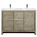 Lexora Lafarre 48" W x 20" D Rustic Acacia Double Bath Vanity White Quartz Top with Faucet Set