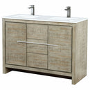 Lexora Lafarre 48" W x 20" D Rustic Acacia Double Bath Vanity White Quartz Top with Faucet Set