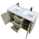 Lexora Lafarre 48" W x 20" D Rustic Acacia Double Bath Vanity White Quartz Top with Faucet Set