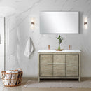 Lexora Lafarre 48" W x 20" D Rustic Acacia Double Bath Vanity White Quartz Top with Faucet Set and 43" Mirror