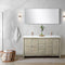 Lexora Lafarre 60" W x 20" D Rustic Acacia Double Bath Vanity White Quartz Top with Faucet Set and 55" Mirror