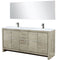 Lexora Lafarre 72" W x 20" D Rustic Acacia Double Bath Vanity White Quartz Top with Faucet Set and 70" Mirror