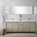 Lexora Lafarre 80" W x 20" D Rustic Acacia Double Bath Vanity White Quartz Top with Faucet Set