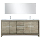 Lexora Lafarre 80" W x 20" D Rustic Acacia Double Bath Vanity White Quartz Top with Faucet Set and 70" Mirror