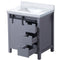 Lexora Marsyas 30" W x 22" D Dark Grey Bath Vanity and Carrara Marble Countertop