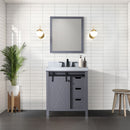 Lexora Marsyas 30" W x 22" D Dark Grey Bath Vanity and Carrara Marble Countertop