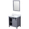 Lexora Marsyas 30" W x 22" D Dark Grey Bath Vanity Carrara Marble Countertop and 28" Mirror