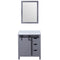 Lexora Marsyas 30" W x 22" D Dark Grey Bath Vanity Carrara Marble Countertop and 28" Mirror