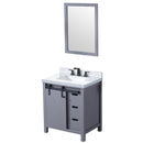 Lexora Marsyas 30" W x 22" D Dark Grey Bath Vanity Carrara Marble Countertop with Faucet Set and 28" Mirror