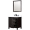 Lexora Marsyas 30" W x 22" D Brown Bath Vanity Marble Countertop Faucet Set and 28" Mirror