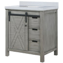 Lexora Marsyas 30" W x 22" D Ash Grey Bath Vanity and Marble Countertop