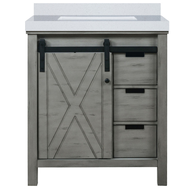 Lexora Marsyas 30" W x 22" D Ash Grey Bath Vanity and Marble Countertop