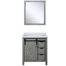 Lexora Marsyas 30" W x 22" D Ash Grey Bath Vanity Marble Countertop and 28" Mirror