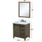 Lexora Marsyas 30" W x 22" D Rustic Brown Bath Vanity Marble Countertop and 28" Mirror