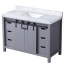 Lexora Marsyas 48" W x 22" D Dark Grey Bath Vanity and Carrara Marble Countertop