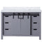 Lexora Marsyas 48" W x 22" D Dark Grey Bath Vanity and Carrara Marble Countertop