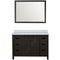 Lexora Marsyas 48" W x 22" D Brown Bath Vanity Marble Countertop and 44" Mirror