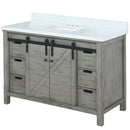 Lexora Marsyas 48" W x 22" D Ash Grey Bath Vanity and Marble Countertop