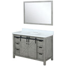 Lexora Marsyas 48" W x 22" D Ash Grey Bath Vanity Marble Countertop and 44" Mirror